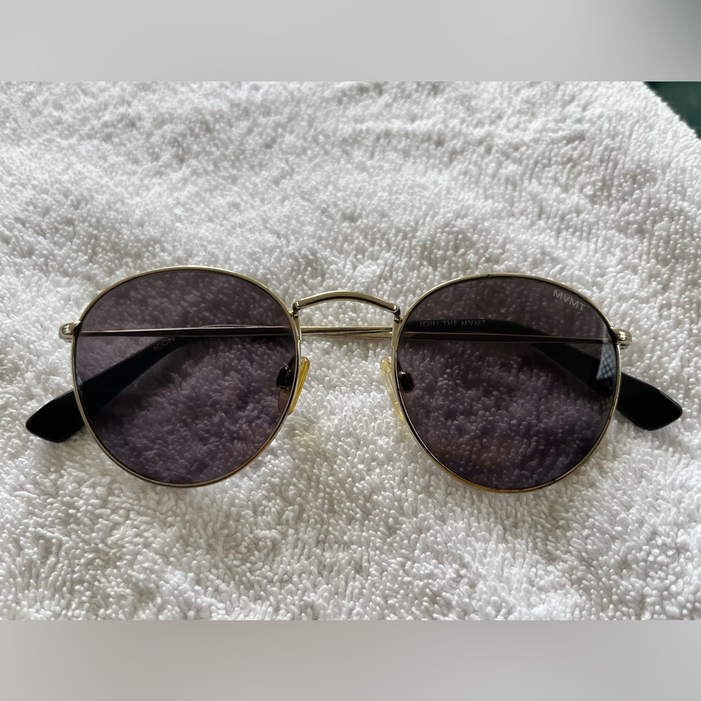 MVMT Gold Frame Sunglasses with Dark Lenses